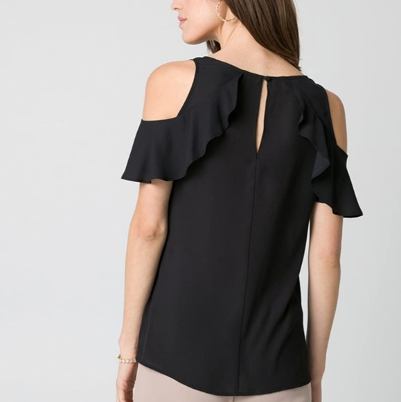 LE CHÂTEAU Floral Print Cold Shoulder Blouse - Picture 5 of 6